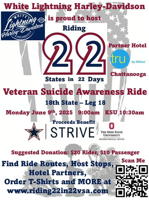 White Lightning Harley-Davidson Veteran Suicide Awareness Ride 2025
